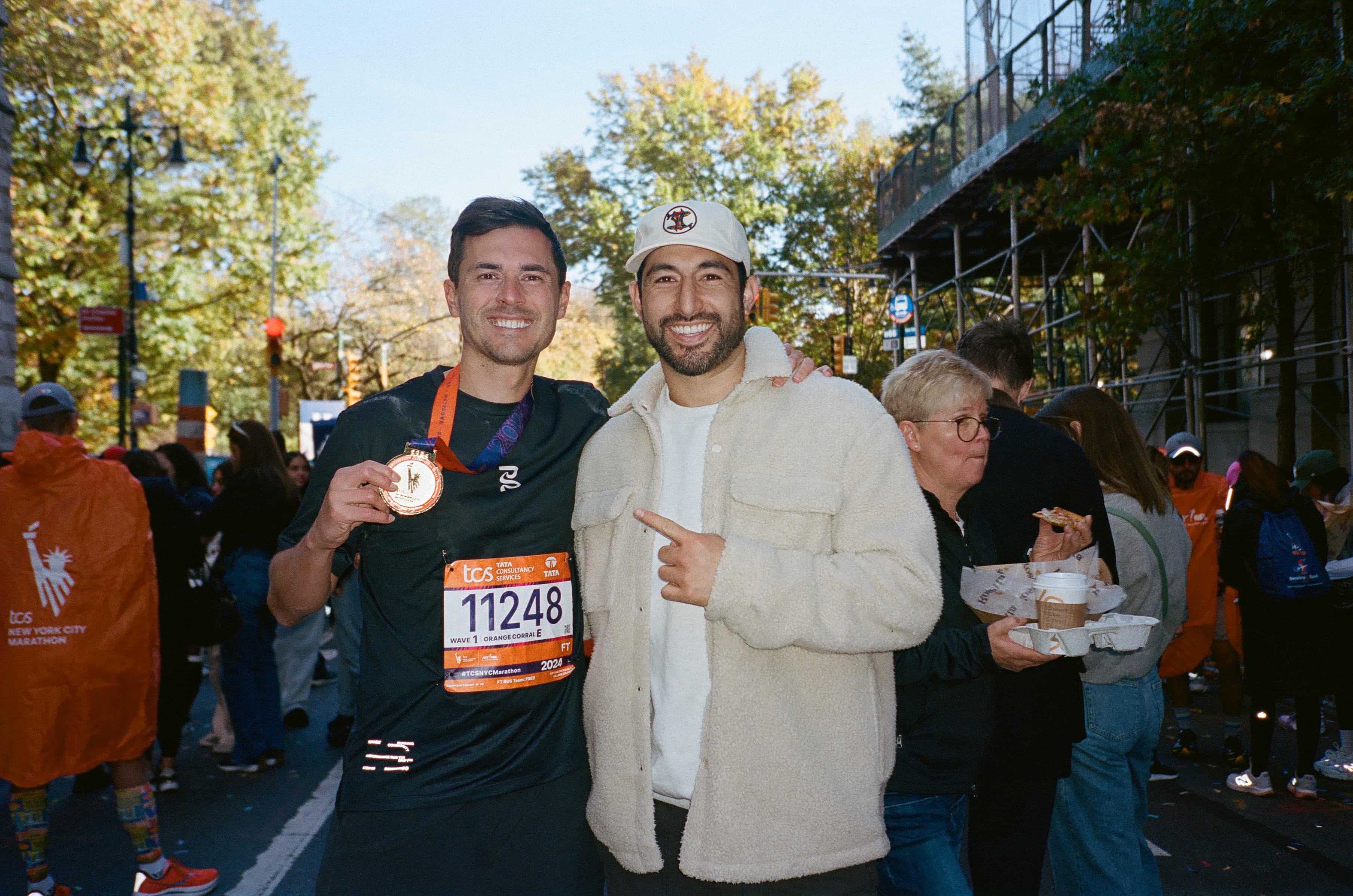 Marathon finish with medal