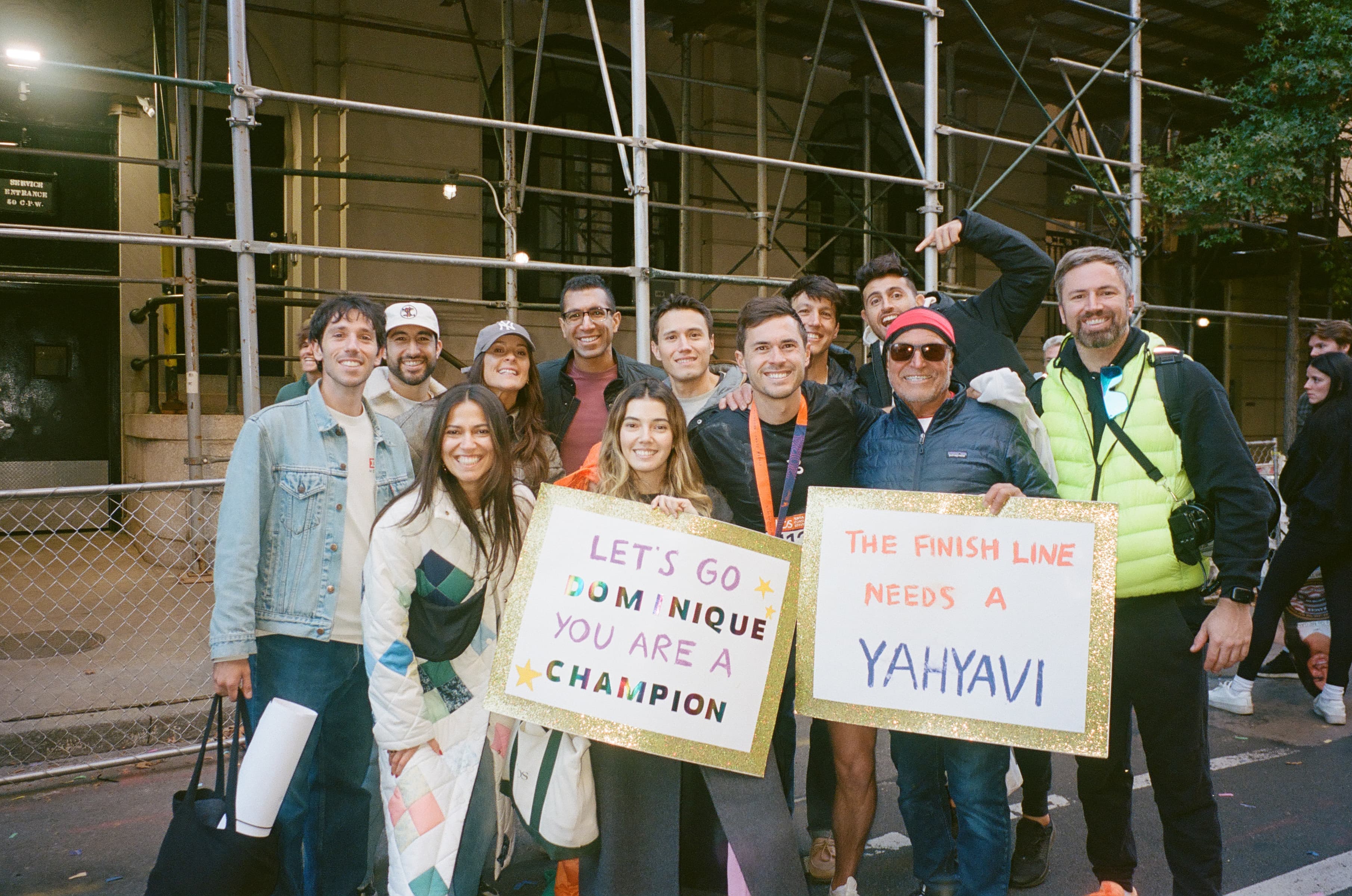 Marathon cheering signs