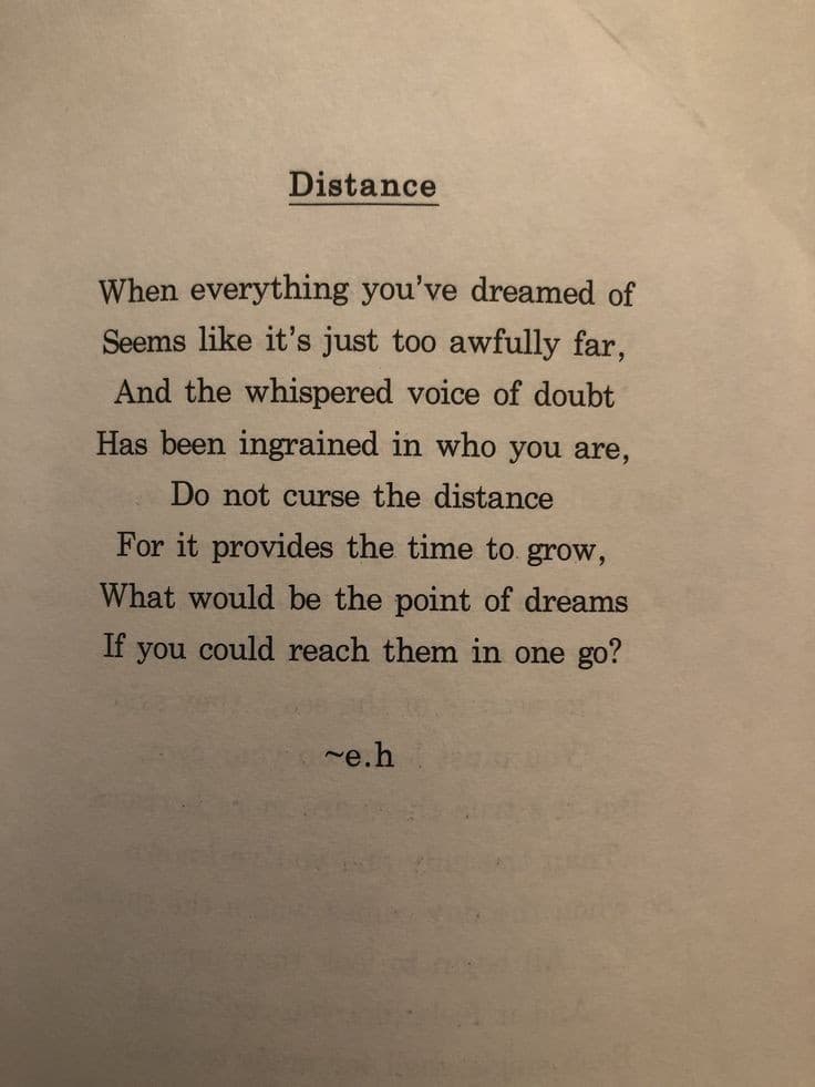 Distance, a poem by e.h